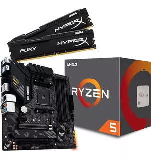 Kit Asus Tuf Gaming B550m-plus + Ryzen R5 5600x + 16gb 2666m