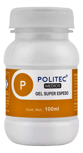 Politec Medios Acrilico Gel Espesante, Frasco 100ml