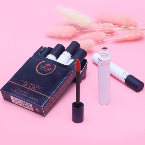 Juego De Brillo De Labios No Pegajoso 4 Barras De Labios Líq