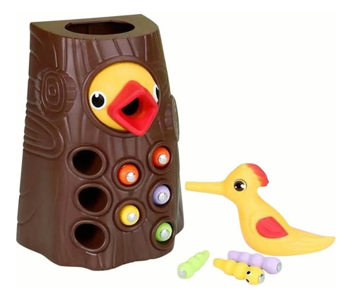 Woodpecker Family Magnetic Toys Catch The Game .