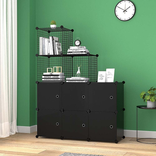 Mueble Organizador Plástico Metálico 9 Cubos | Utilísimo® Color Negro