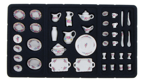 . 1/12 Sistema De Juguete Mini Tea Set De Flores De
