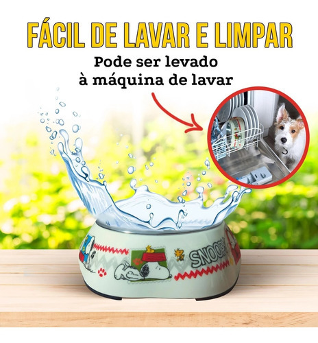 Comedouro Melamina Snoopy Mel 100 M Caes Gatos Zooz Pets