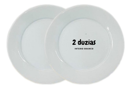 Imagem 2 de 2 de Prato Para Restaurantes 24 Pçs Porcelana Branca Ref 62000