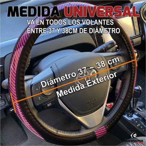Imagen 2 de 8 de Funda Cubre Volante Auto Femenino Mujer Diseño Rosa Variedad