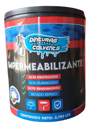 Pintura Impermeabilizante Colvent Secado Rapido Roja