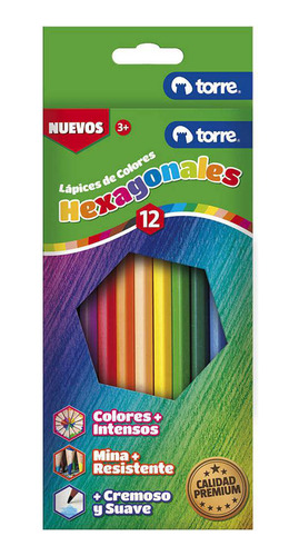 Lápiz Color Torre Hexagonal 12 Colores