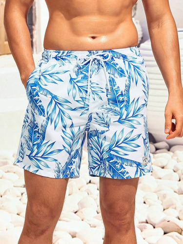 Traje De Baño Para Hombre Playa Short Bañadore Rapido Secado Azul Oscuro M