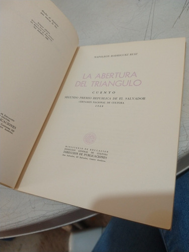 La Abertura Del Triángulo Napoleón Rodríguez Ruiz (Usado)