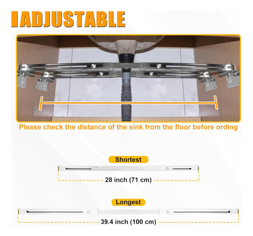 Soportes Ajustables De Acero Inoxidable Para Fregadero (28-3