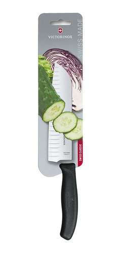 Cuchillo Santoku Swiss Classic, Blister. Negro Victorinox