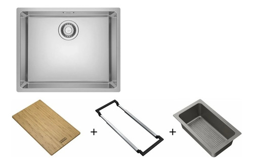 Franke cuba de embutir com acessórios em inox línea 50x40