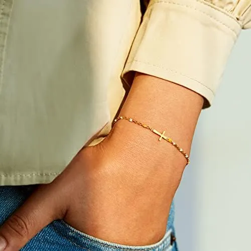 Pulsera Cruzada Para Mujer, Pulseras Cristianas Para Mujer,