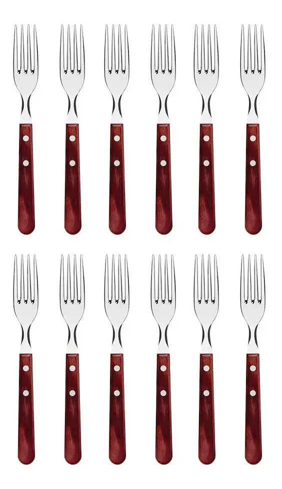 Tenedor Jumbo X12 Polywood Tramontina Madera Cerezo Coral Claro