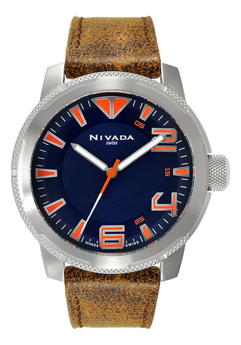 Reloj Pulsera  Nivada Swiss Np17404macaa Plateado Café