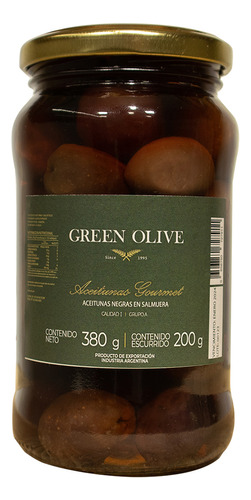 Aceitunas Negras Green Olive N°000 En Salmuera 200g Vidrio