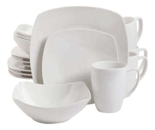 comprar Set Vajilla Porcelana Gibson Zen Blanco (16pcs)