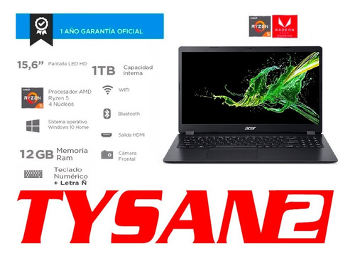 Ultrabook Acer Amd Ryzen 5 5300 12g 1tb Ñ En Stock Ya!!!!!!