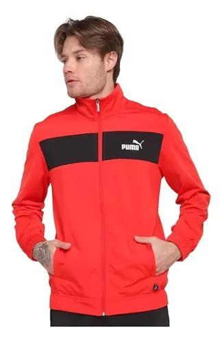 Agasalho Puma Poly Suit Cl Masculino Vermelho E Preto