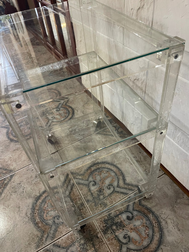 Mesa Bar Auxiliar Acrílico Con Detalles! Transparente