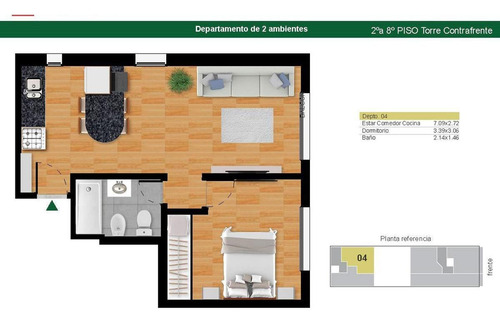 Imagen 2 de 18 de Departamento De 1 Ambiente Con Patio En Pleno Centro De Rosario