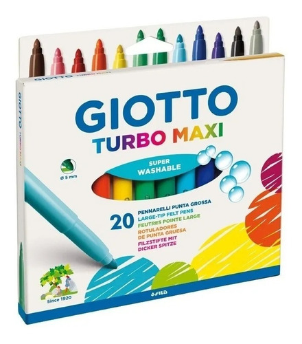 Marcadores Giotto Turbo Maxi X 20 Colores Gruezo