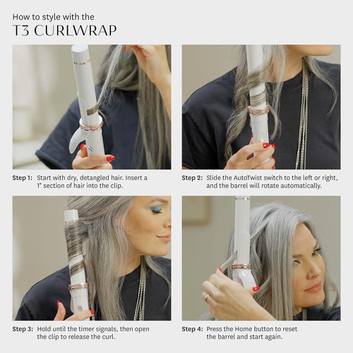 T3 Curlwrap Rizador Giratorio Automático De 1,25 Con...