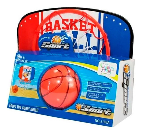 Imagem 3 de 4 de Cesta De Basquete Infantil Com Aro E Bola 30 X25 Cm