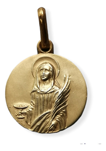 Medalla Oro 14k Santa Lucía #1148 Bautizo Comunión 