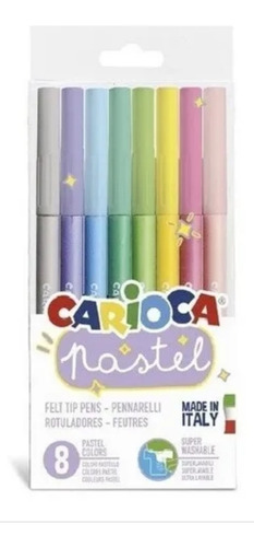 Marcadores Carioca Pastel X 8 Made In Italy