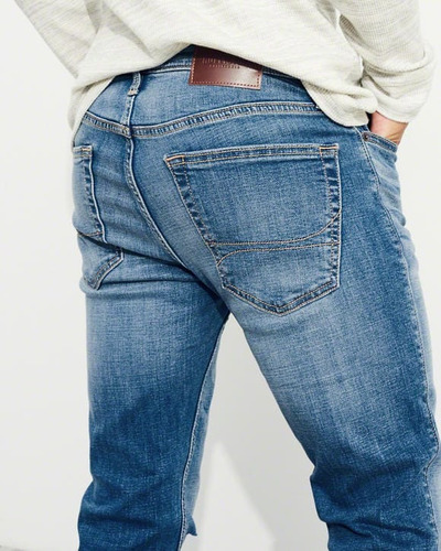 Pantalón Jeans Super Skinny Hollister Talla 32 X 32 Rasgado