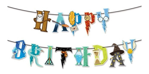 Banderines Happy Birthday De Harry Potters, Bhpj01m01