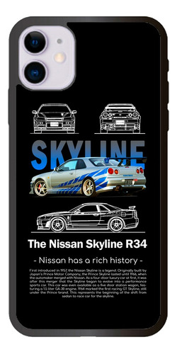 Funda Case Protector Celular -carro Nissan Skyline R34 Negro