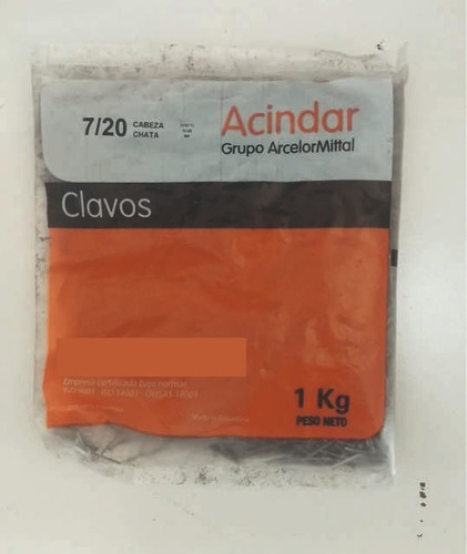 Clavos Acindar Cabeza Chata 7/20 - Bolsa X Kg