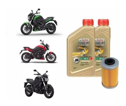 Kit Service Bajaj Dominar 250 Y 400 Filtro + Castrol 10w50 