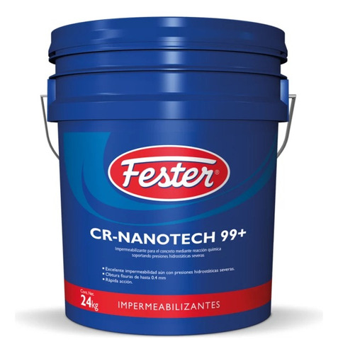 Impermeabilizante Cementoso Fester Cr-nanotech 99+ 24kg Gris