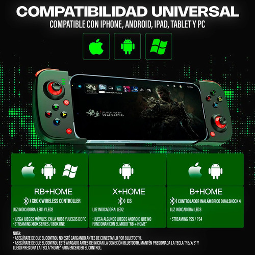 Gamepad Android Ios Para Celular Con Bluetooth 5.0