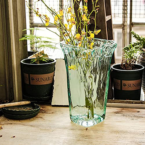 Funsoba Crystal Clear Glass Flower Jarrón Para Home Wedding 