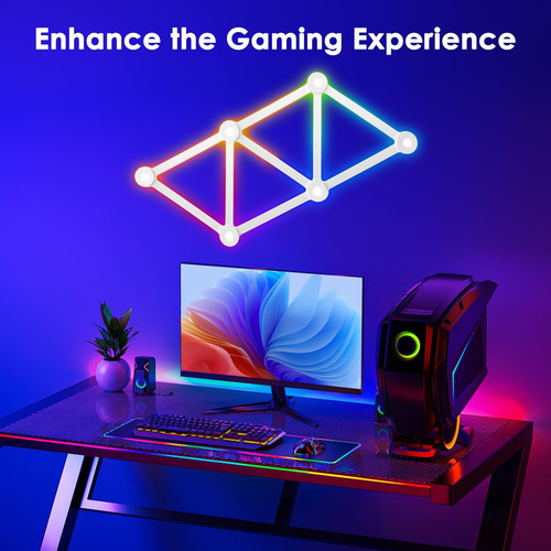 Líneas De Luz De Pared Hedcinlt Rgb, Luces Led De Juegos Int