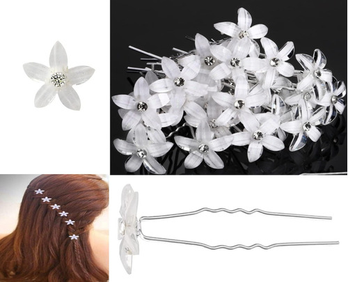 20 Horquilla Cabello Accesorio Boda De Flores Mujer Elegante