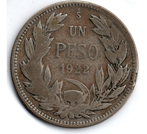 Monedas Historica Chile De Plata Año 1922