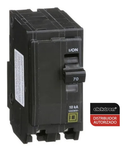 Imagen 2 de 3 de Interruptor Termomagnético Qo270 2 Polos 70a 10ka Schneider