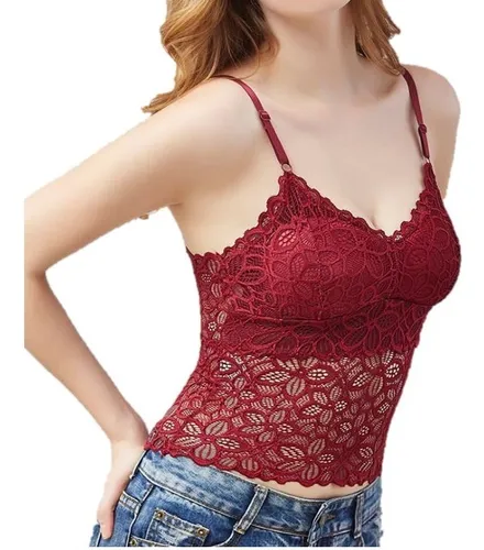 Bralette de encaje largo hotsell