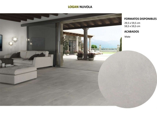 Eu Porcelanato Logan Novula Gris Mate 29.2x59.2 Pared Piso