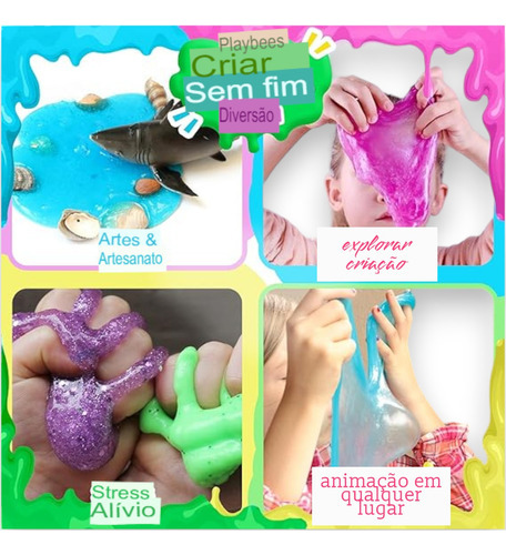 Kit 5 Amoeba Slime Geleca Leleca Massinha Modelar Meleca