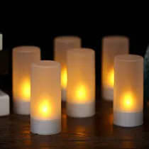 Comprar Set De Velas Led Recargables Sin Llama Con Base