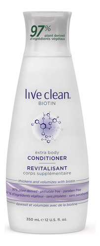 Live Clean Biotin Extra Acondicionador Corporal, 12 Oz