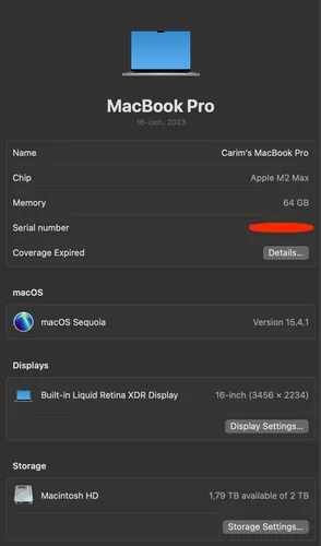 Apple Macbook Pro 16-inch 2023 M2 Max Gpu 38 Cores 64gb 2tb (Usado)