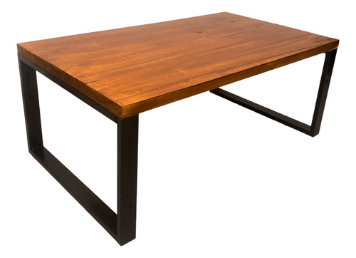 Mesa Ratona Living Baja Moderna Hierro Madera Industrial