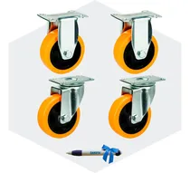 Comprar Combo 4 Ruedas Giratorias Y Fijas Poliuretano 75mm +